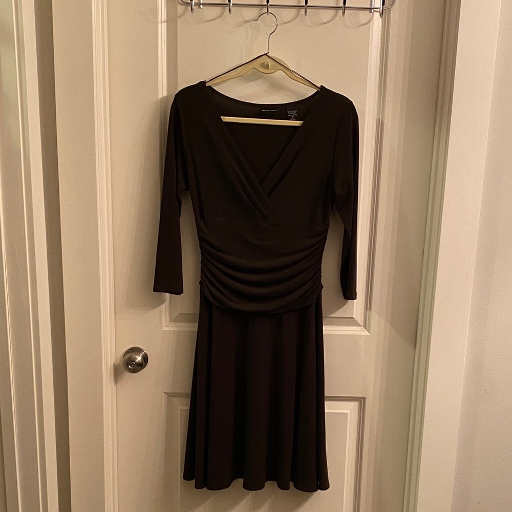 New York & Company Dark Brown Long Sleeve Dress